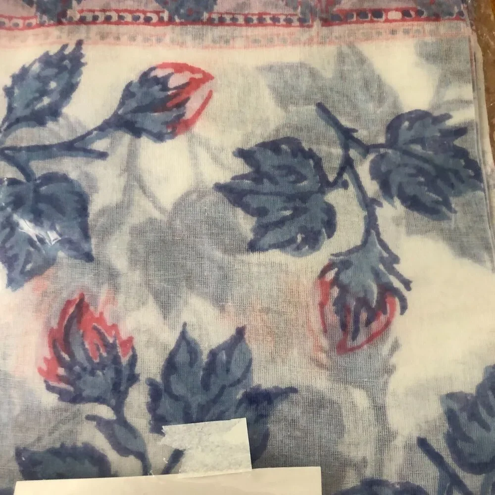 Pomegranate Napkins Set of 4 On Organdy Blue Pink Red 20x20